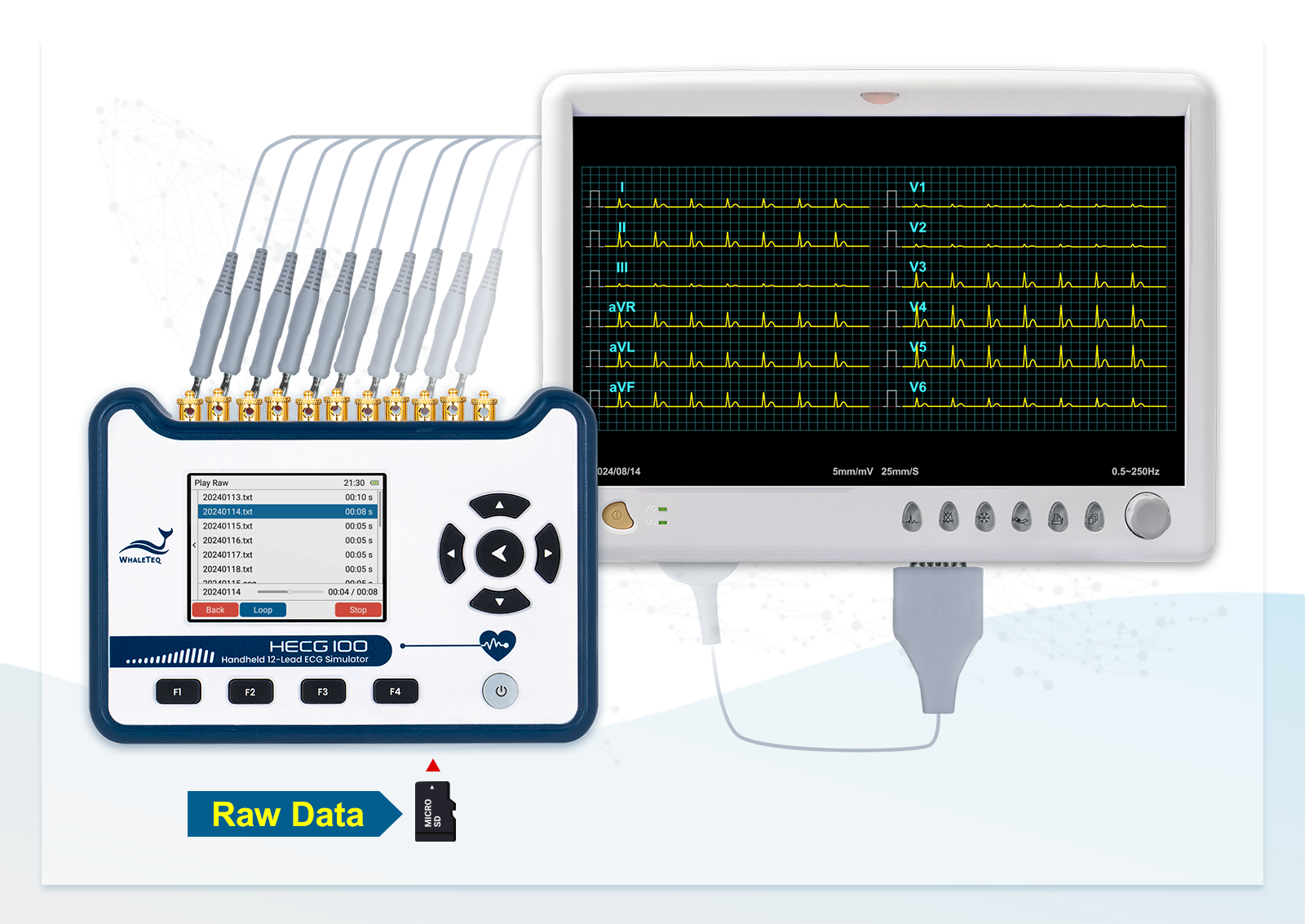 HECG100 | Handheld 12-Lead ECG Simulator | Portable, Realistic ECG